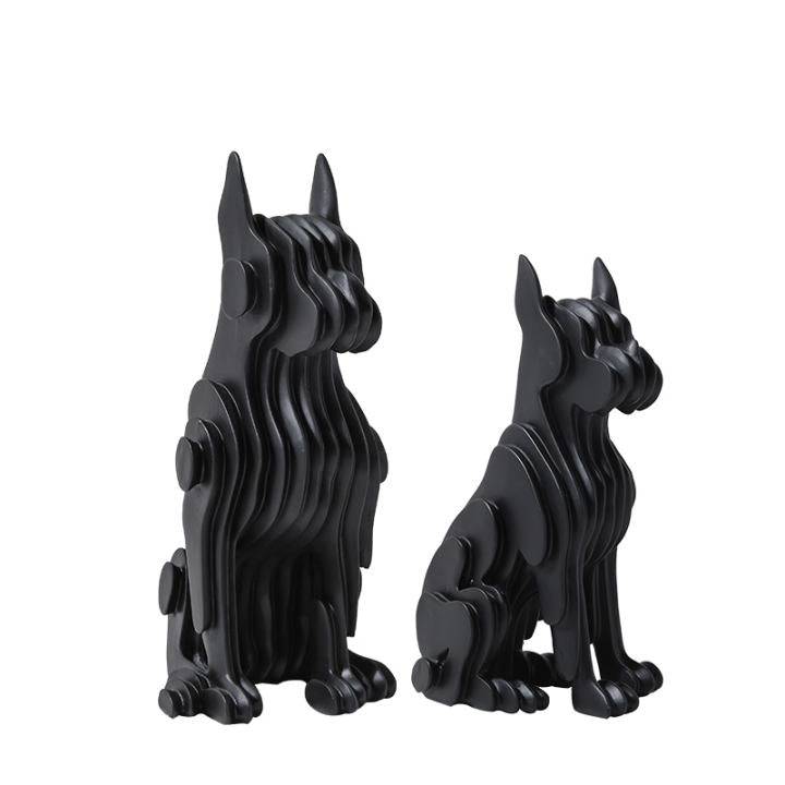 White Resin Abstract Dog Sculpture Fc-Sz2133A -  Home Decor Figurines | تمثال كلب تجريدي من الراتنج الأبيض - صغير - ebarza Furniture UAE | Shop Modern Furniture in Abu Dhabi & Dubai - مفروشات ايبازرا في الامارات | تسوق اثاث عصري وديكورات مميزة في دبي وابوظبي