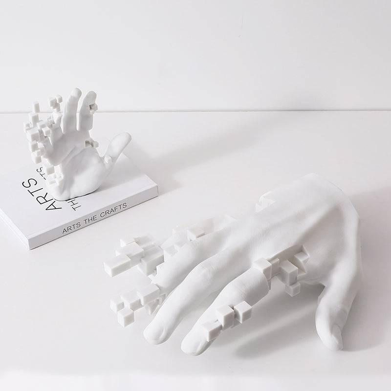 White Resin Hand Sculpture - Large Fc-Sz21117A -  Home Decor Figurines | منحوتة اليد الراتنج الأبيض - كبير - ebarza Furniture UAE | Shop Modern Furniture in Abu Dhabi & Dubai - مفروشات ايبازرا في الامارات | تسوق اثاث عصري وديكورات مميزة في دبي وابوظبي