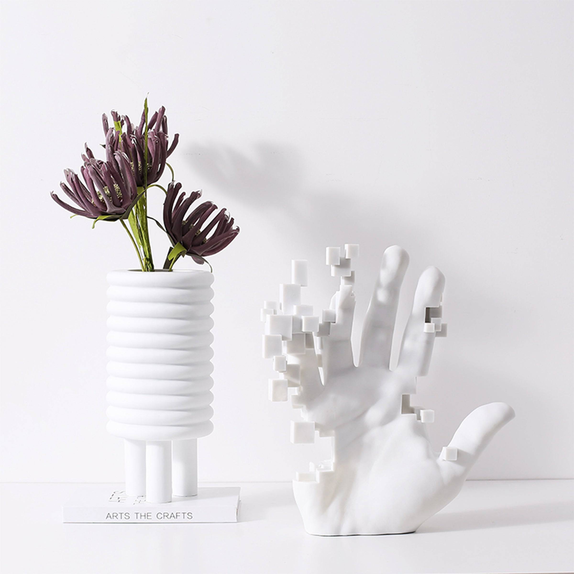 White Resin Hand Sculpture - Large Fc-Sz21117A -  Home Decor Figurines | منحوتة اليد الراتنج الأبيض - كبير - ebarza Furniture UAE | Shop Modern Furniture in Abu Dhabi & Dubai - مفروشات ايبازرا في الامارات | تسوق اثاث عصري وديكورات مميزة في دبي وابوظبي