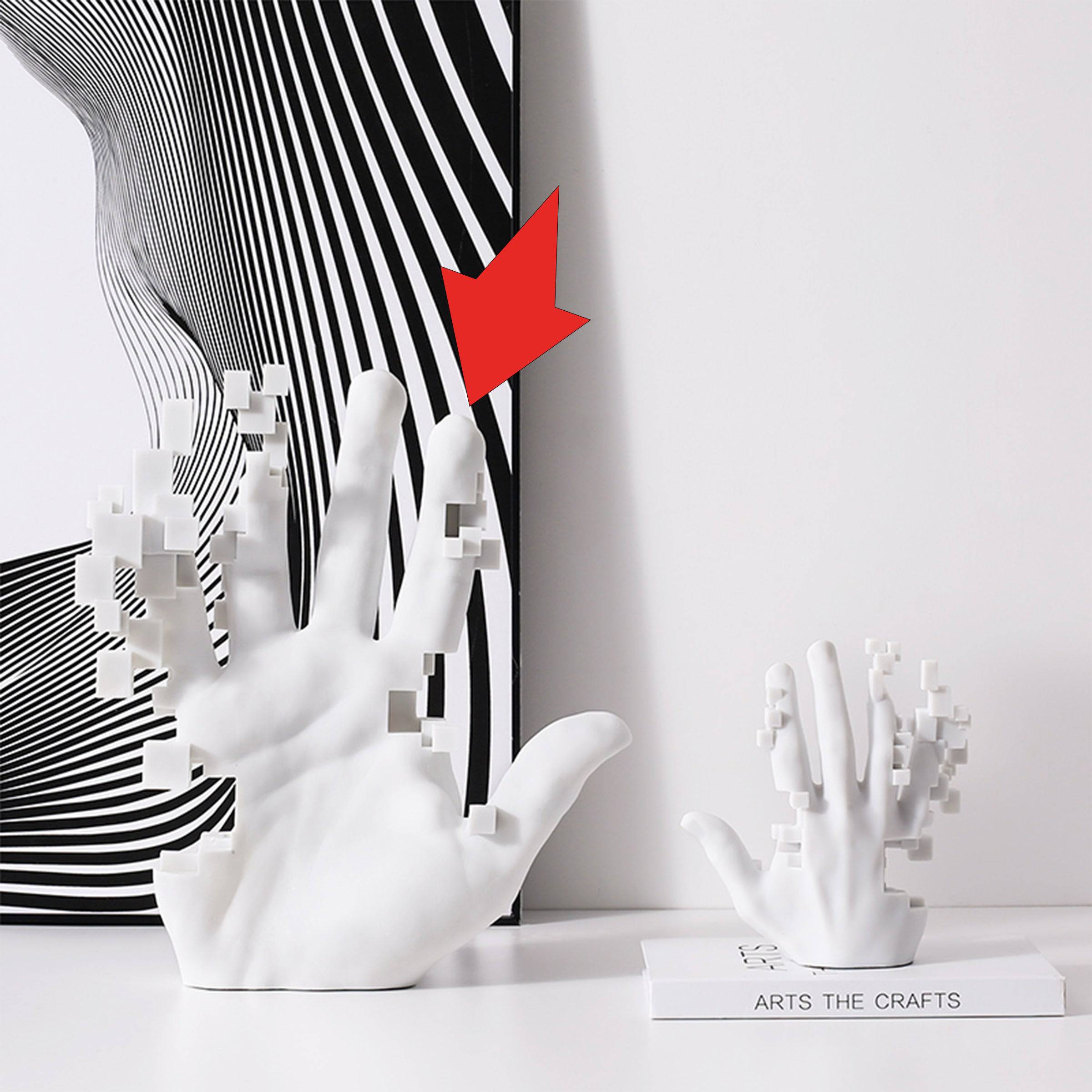 White Resin Hand Sculpture - Large Fc-Sz21117A -  Home Decor Figurines | منحوتة اليد الراتنج الأبيض - كبير - ebarza Furniture UAE | Shop Modern Furniture in Abu Dhabi & Dubai - مفروشات ايبازرا في الامارات | تسوق اثاث عصري وديكورات مميزة في دبي وابوظبي