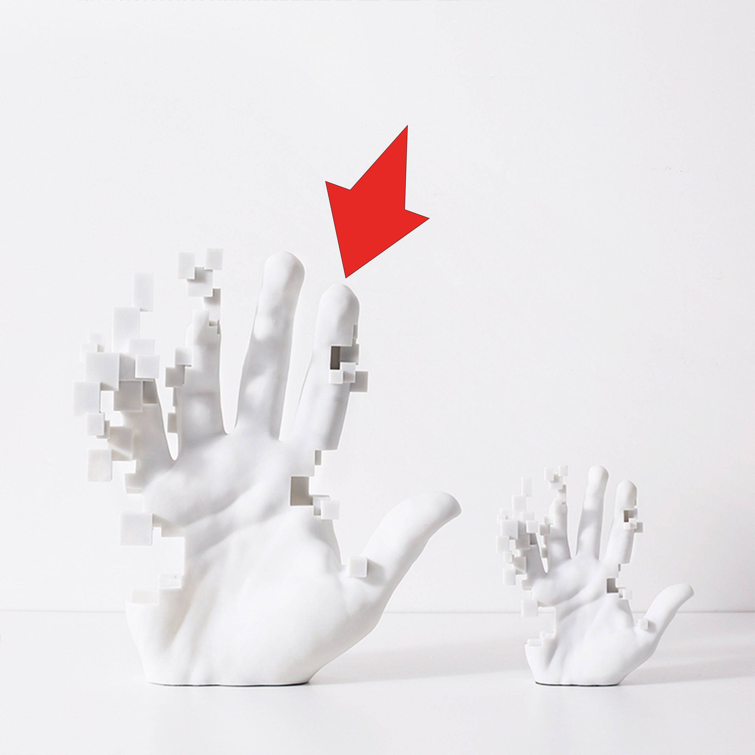 White Resin Hand Sculpture - Large Fc-Sz21117A -  Home Decor Figurines | منحوتة اليد الراتنج الأبيض - كبير - ebarza Furniture UAE | Shop Modern Furniture in Abu Dhabi & Dubai - مفروشات ايبازرا في الامارات | تسوق اثاث عصري وديكورات مميزة في دبي وابوظبي