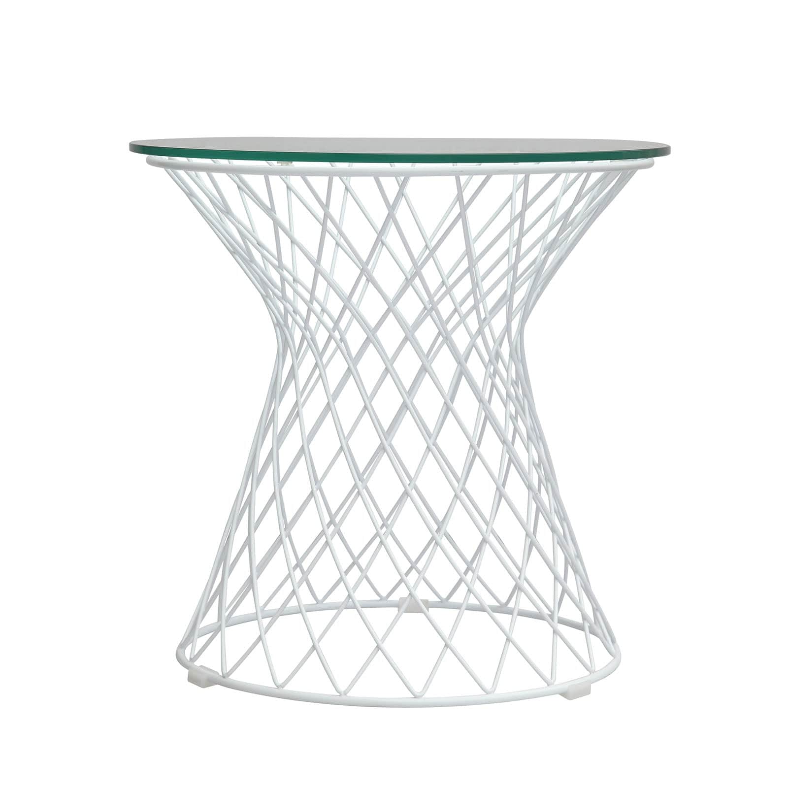 Wire Table& Glass Top  Bp7006-W -  Side Tables - ebarza Furniture UAE | Shop Modern Furniture in Abu Dhabi & Dubai - مفروشات ايبازرا في الامارات | تسوق اثاث عصري وديكورات مميزة في دبي وابوظبي