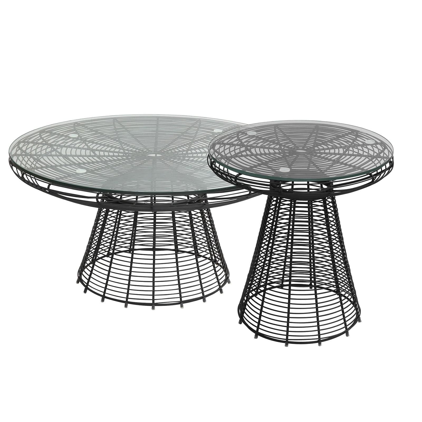 Wire Table& Glass Top  Bp8082-B -  Coffee Tables - ebarza Furniture UAE | Shop Modern Furniture in Abu Dhabi & Dubai - مفروشات ايبازرا في الامارات | تسوق اثاث عصري وديكورات مميزة في دبي وابوظبي