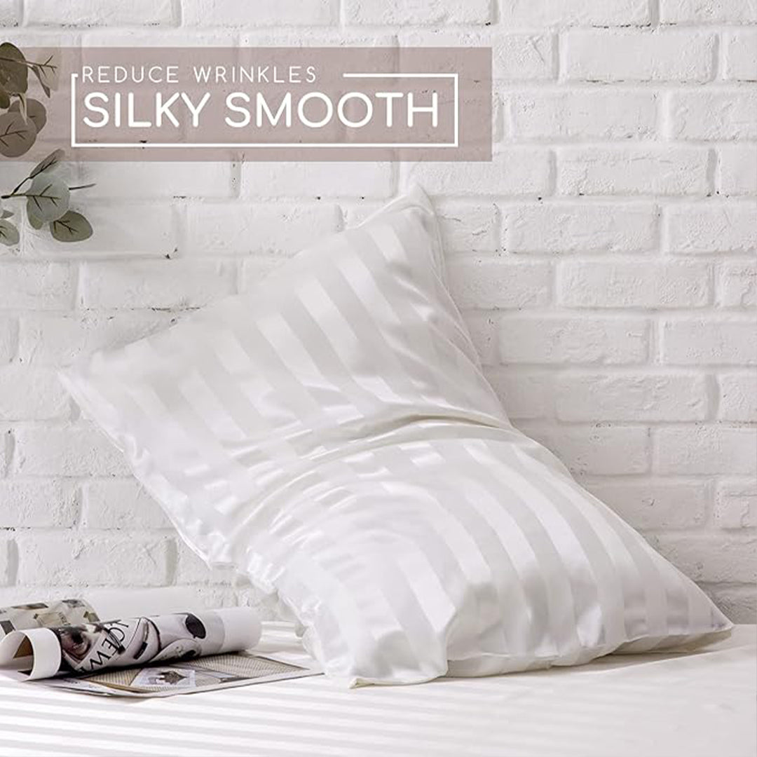 White Natural Bamboo Double Bedding Set  - SRK 240TC -  Bedding - ebarza Furniture UAE | Shop Modern Furniture in Abu Dhabi & Dubai - مفروشات ايبازرا في الامارات | تسوق اثاث عصري وديكورات مميزة في دبي وابوظبي