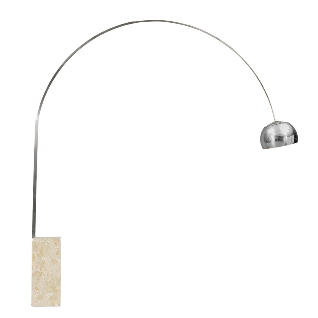 Arc Lamp With Travertine Base BP0078-GTR