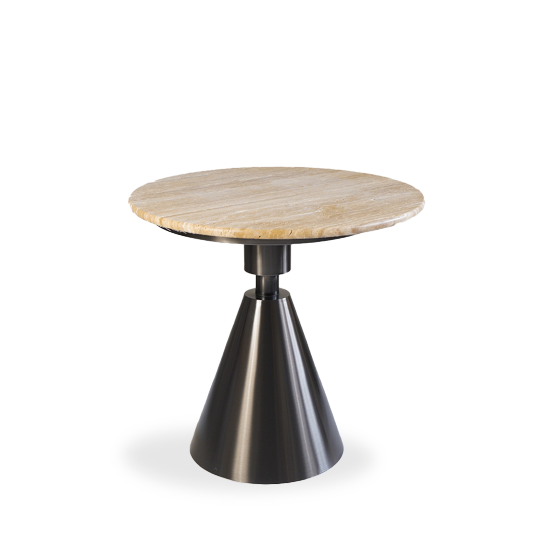 Travertine Top and Stainless Steel Base Coffee Table PZ-C09-S -  Coffee tables - ebarza Furniture UAE | Shop Modern Furniture in Abu Dhabi & Dubai - مفروشات ايبازرا في الامارات | تسوق اثاث عصري وديكورات مميزة في دبي وابوظبي