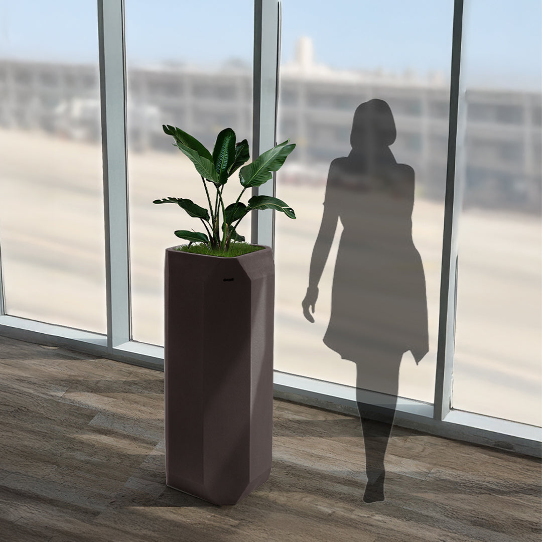 Coffee Brown Inorganic Fiberglass Planter Box XK-4084A-Brown -  Planter Boxes - ebarza Furniture UAE | Shop Modern Furniture in Abu Dhabi & Dubai - مفروشات ايبازرا في الامارات | تسوق اثاث عصري وديكورات مميزة في دبي وابوظبي