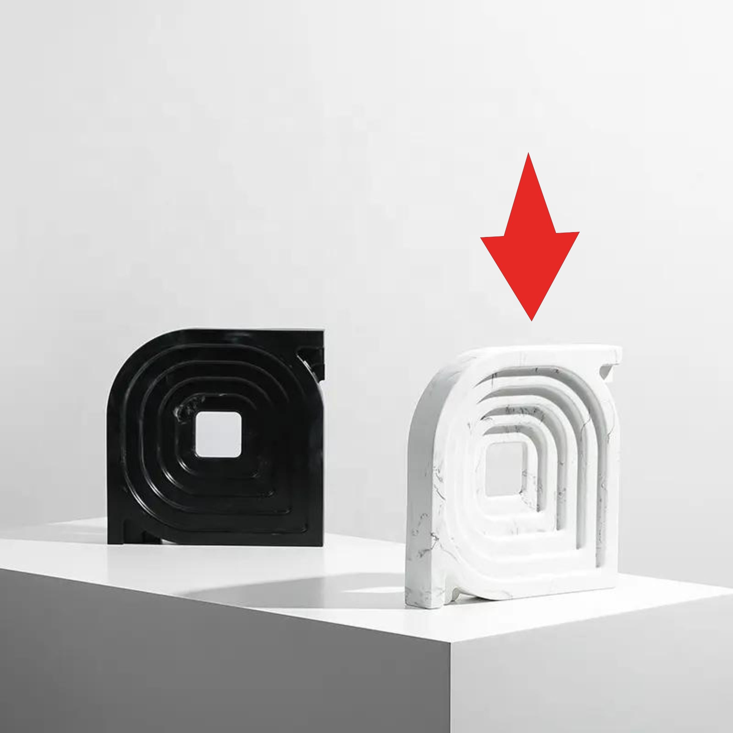 Square And Round Corner Ornaments White Fc-Sz21105B -  Home Decor Figurines | ديكور زوايا مربعة ومستديرة بيضاء - ebarza Furniture UAE | Shop Modern Furniture in Abu Dhabi & Dubai - مفروشات ايبازرا في الامارات | تسوق اثاث عصري وديكورات مميزة في دبي وابوظبي