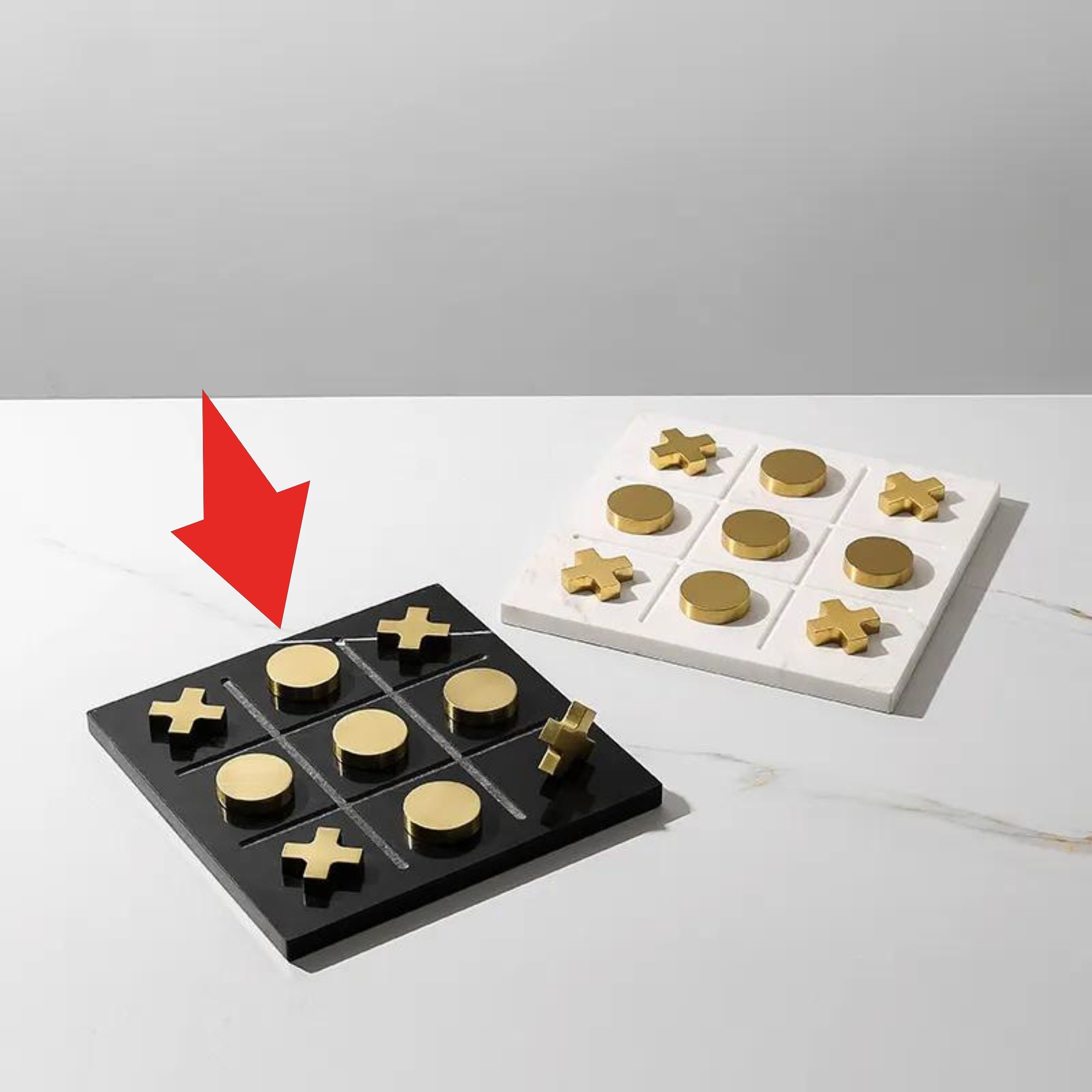 Black Marble Board Game With Gold Stainless Steel Pieces Fc-W2108A -  Home Decor Figurines | لعبة لوح الرخام الأسود مع قطع ذهبية من الفولاذ المقاوم للصدأ - ebarza Furniture UAE | Shop Modern Furniture in Abu Dhabi & Dubai - مفروشات ايبازرا في الامارات | تسوق اثاث عصري وديكورات مميزة في دبي وابوظبي