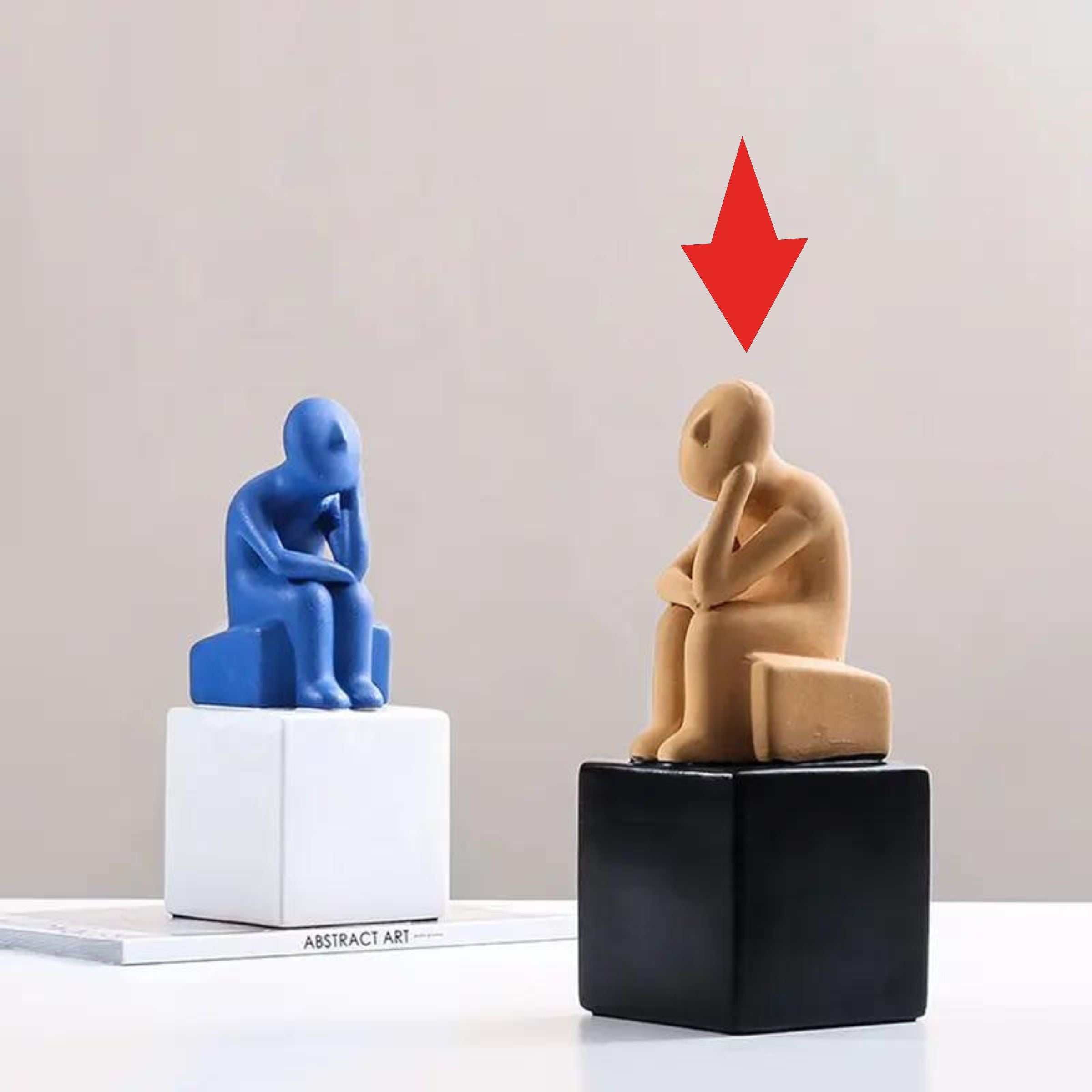 Thinking Man - Yellow  Fd-D22015 -  Home Decor Figurines | تفكير الرجل - أصفر - ebarza Furniture UAE | Shop Modern Furniture in Abu Dhabi & Dubai - مفروشات ايبازرا في الامارات | تسوق اثاث عصري وديكورات مميزة في دبي وابوظبي