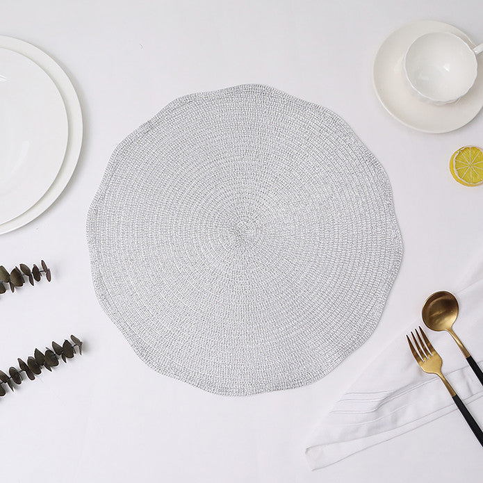 2X Karaca Ravlen Round 2 Silver Rachel Placemat 153.19.01.1431 -  Placemats - ebarza Furniture UAE | Shop Modern Furniture in Abu Dhabi & Dubai - مفروشات ايبازرا في الامارات | تسوق اثاث عصري وديكورات مميزة في دبي وابوظبي