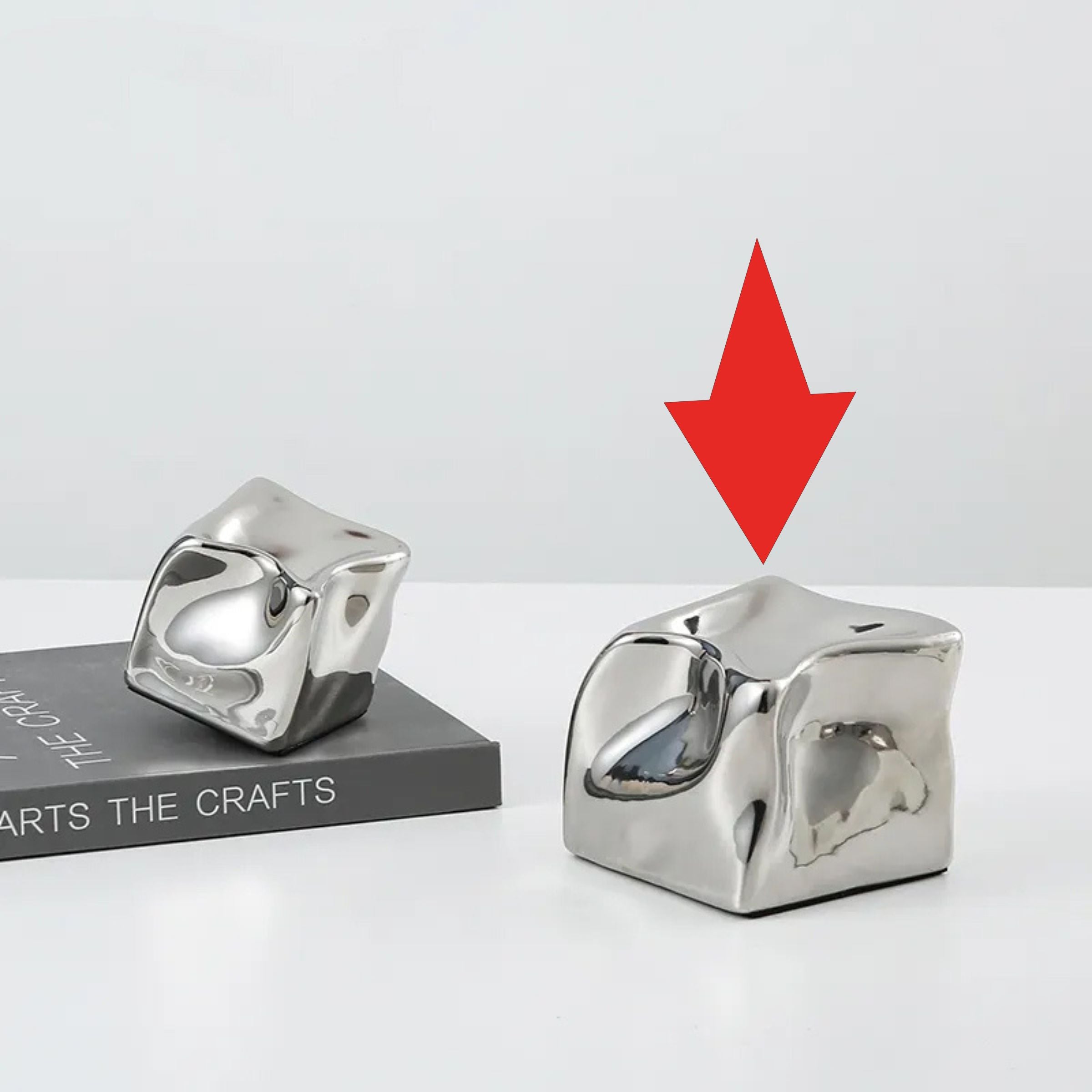 Silver Special Shaped Square -A Fa-D21111A -  Home Decor Figurines | ديكور مربع فضي على شكل خاص - ebarza Furniture UAE | Shop Modern Furniture in Abu Dhabi & Dubai - مفروشات ايبازرا في الامارات | تسوق اثاث عصري وديكورات مميزة في دبي وابوظبي