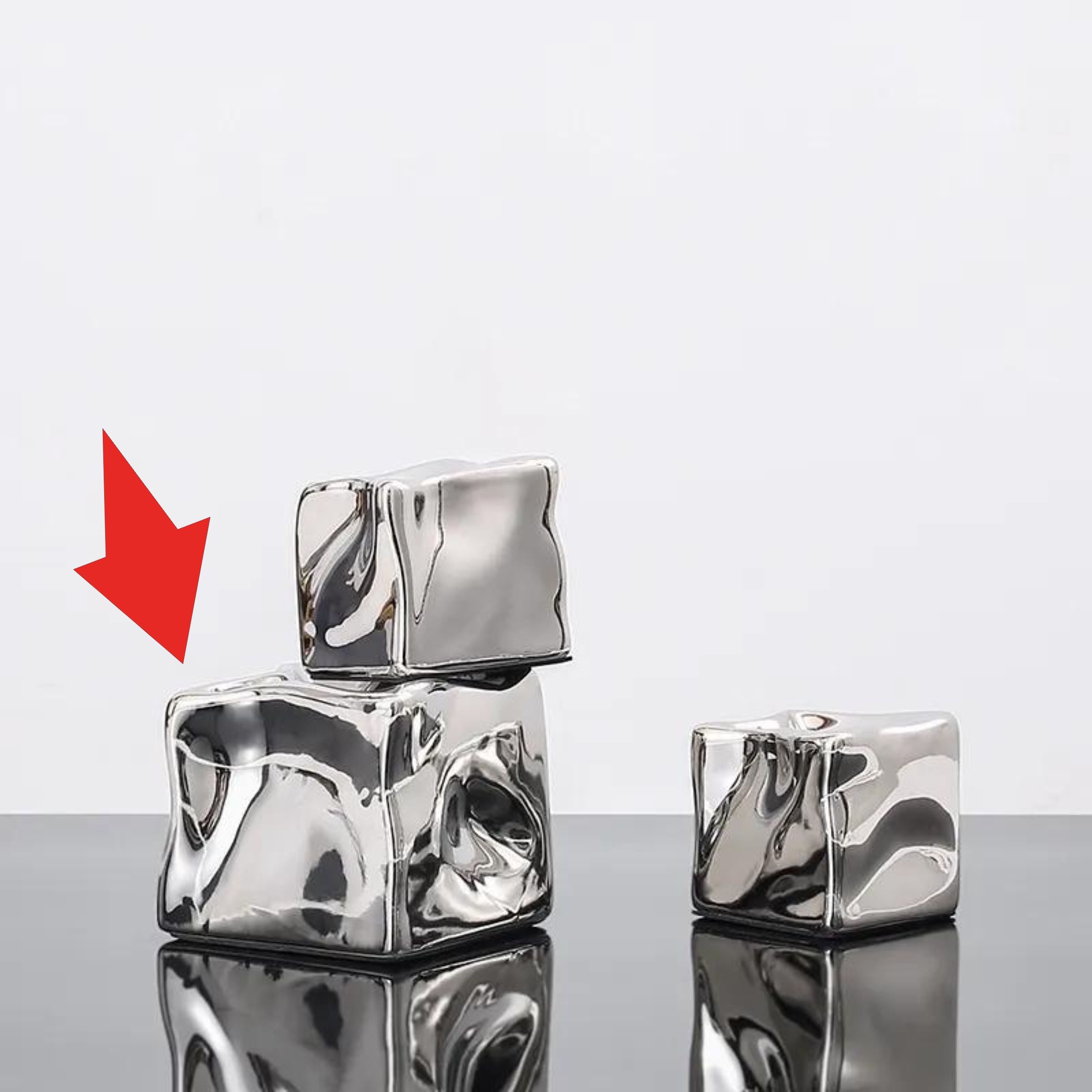 Silver Special Shaped Square -A Fa-D21111A -  Home Decor Figurines | ديكور مربع فضي على شكل خاص - ebarza Furniture UAE | Shop Modern Furniture in Abu Dhabi & Dubai - مفروشات ايبازرا في الامارات | تسوق اثاث عصري وديكورات مميزة في دبي وابوظبي