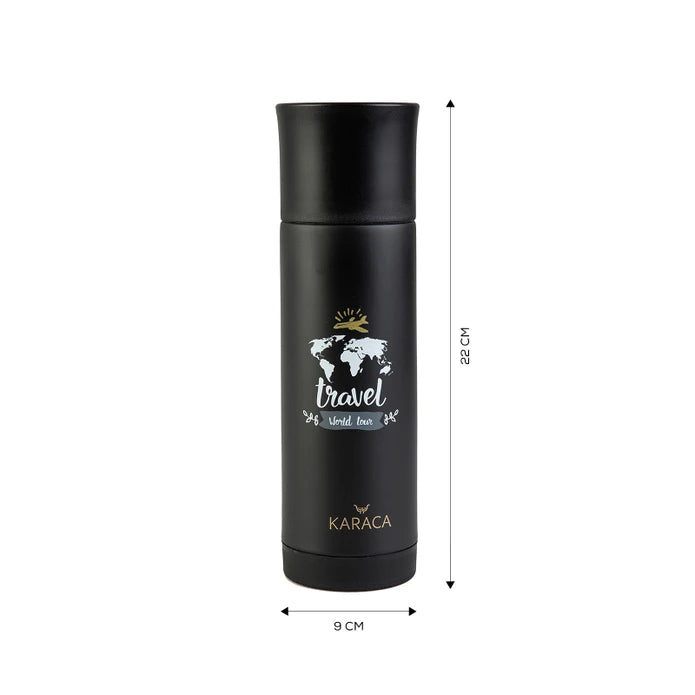 Karaca Travel Black 400 Ml Thermos 153.03.07.9667 -  Drinkware | ترمس كاراجا ترافيل بلاك 400 مل - ebarza Furniture UAE | Shop Modern Furniture in Abu Dhabi & Dubai - مفروشات ايبازرا في الامارات | تسوق اثاث عصري وديكورات مميزة في دبي وابوظبي