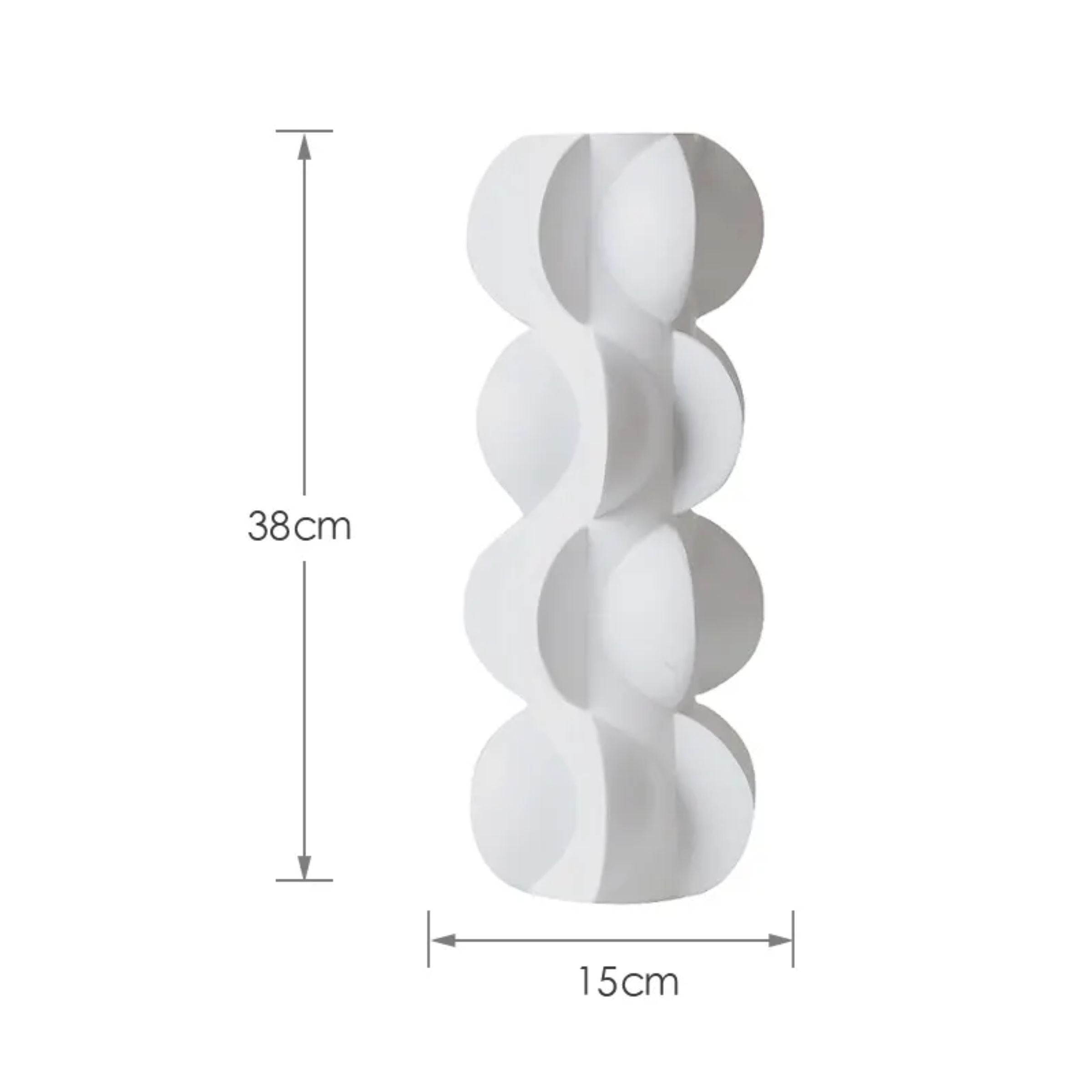 White Circle Resin Vase Fa-Sz2018B -  Vases - ebarza Furniture UAE | Shop Modern Furniture in Abu Dhabi & Dubai - مفروشات ايبازرا في الامارات | تسوق اثاث عصري وديكورات مميزة في دبي وابوظبي