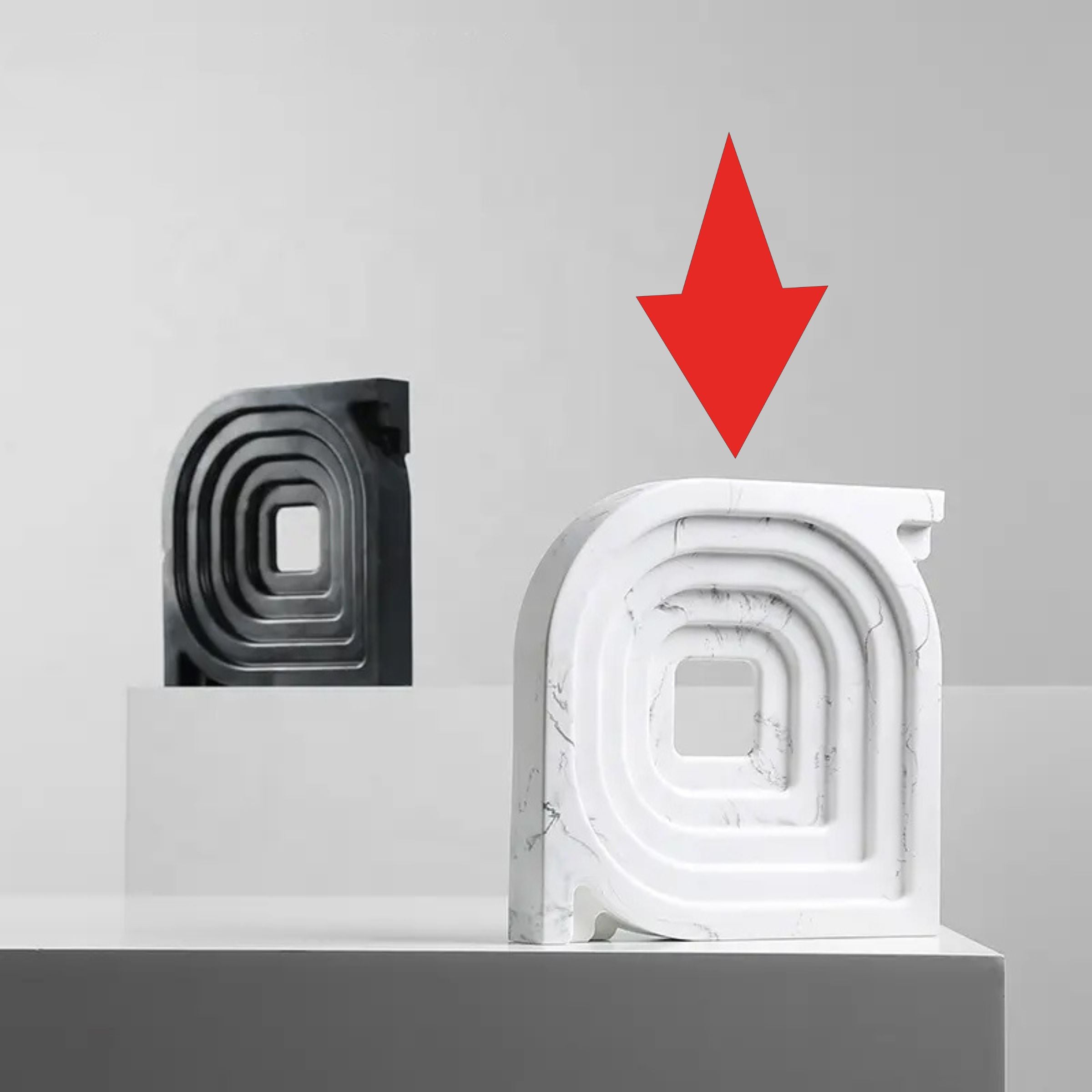 Square And Round Corner Ornaments White Fc-Sz21105B -  Home Decor Figurines | ديكور زوايا مربعة ومستديرة بيضاء - ebarza Furniture UAE | Shop Modern Furniture in Abu Dhabi & Dubai - مفروشات ايبازرا في الامارات | تسوق اثاث عصري وديكورات مميزة في دبي وابوظبي