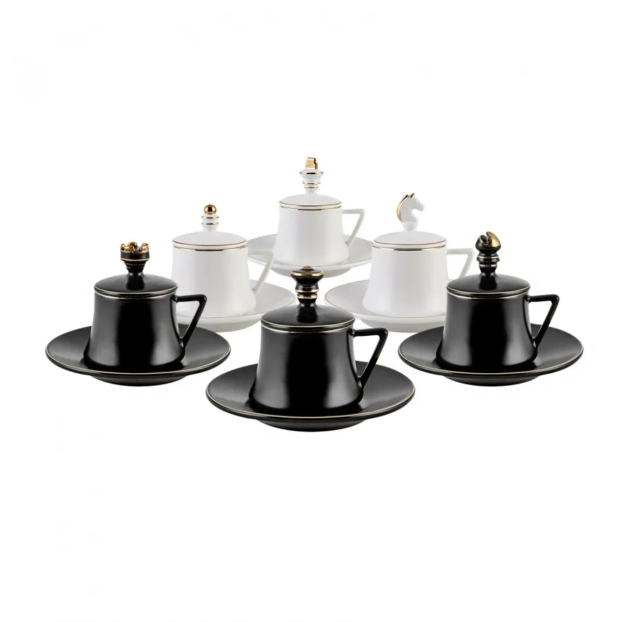 Karaca Chess Set Of 6 Coffee Cups 153.03.06.1507 -  Coffee Sets - ebarza Furniture UAE | Shop Modern Furniture in Abu Dhabi & Dubai - مفروشات ايبازرا في الامارات | تسوق اثاث عصري وديكورات مميزة في دبي وابوظبي