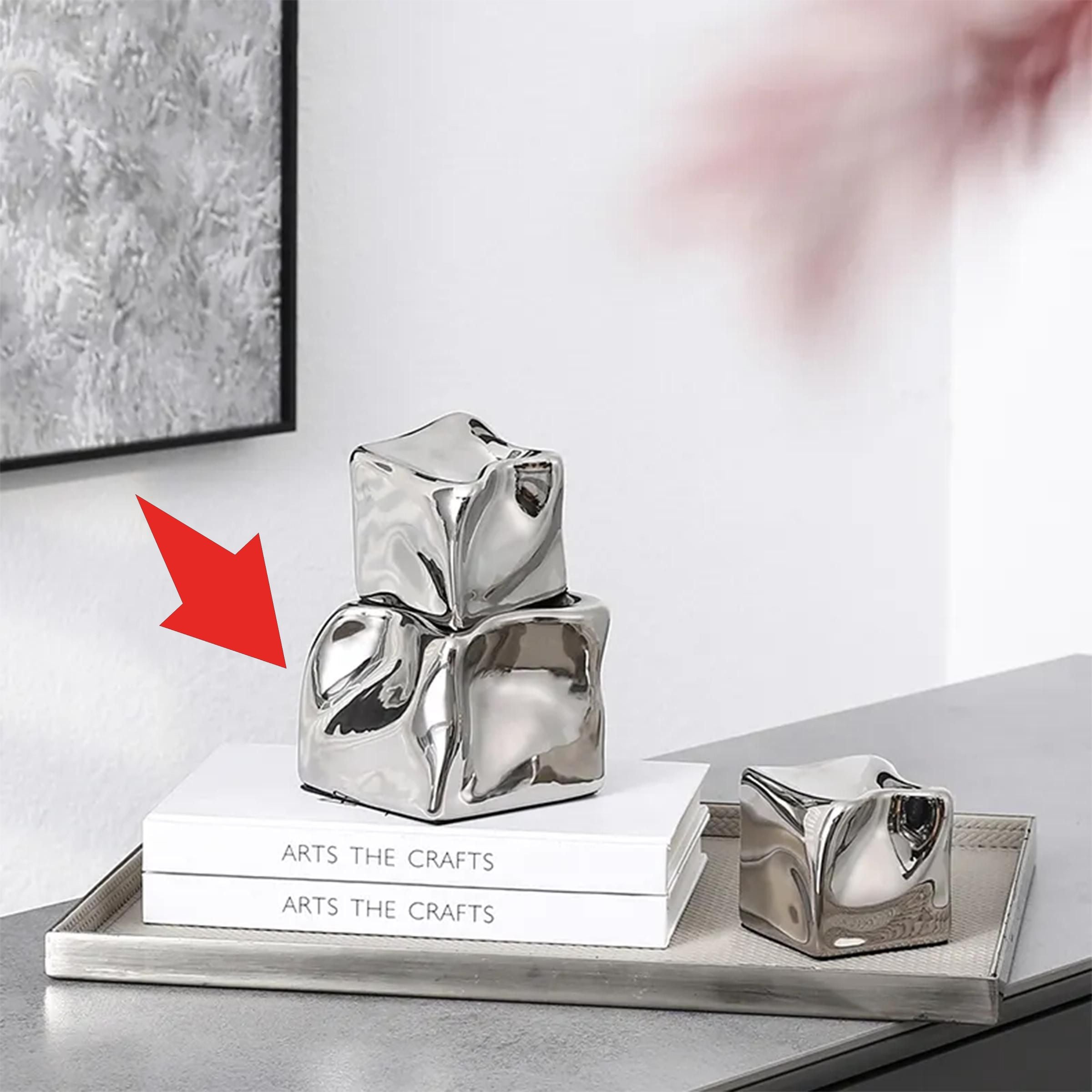 Silver Special Shaped Square -A Fa-D21111A -  Home Decor Figurines | ديكور مربع فضي على شكل خاص - ebarza Furniture UAE | Shop Modern Furniture in Abu Dhabi & Dubai - مفروشات ايبازرا في الامارات | تسوق اثاث عصري وديكورات مميزة في دبي وابوظبي