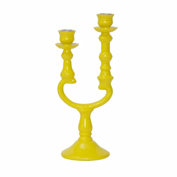 Karaca Home Pop-Art 2-Set Yellow Candlestick 300.22.02.0528 -  Candle Holders | كاراجا هوم بوب آرت 2-مجموعة شمعدان أصفر - ebarza Furniture UAE | Shop Modern Furniture in Abu Dhabi & Dubai - مفروشات ايبازرا في الامارات | تسوق اثاث عصري وديكورات مميزة في دبي وابوظبي