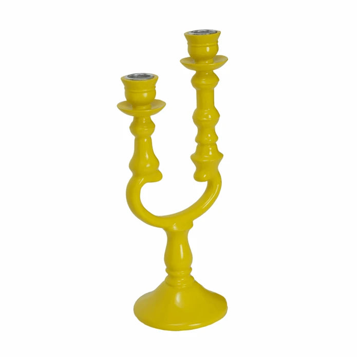 Karaca Home Pop-Art 2-Set Yellow Candlestick 300.22.02.0528 -  Candle Holders | كاراجا هوم بوب آرت 2-مجموعة شمعدان أصفر - ebarza Furniture UAE | Shop Modern Furniture in Abu Dhabi & Dubai - مفروشات ايبازرا في الامارات | تسوق اثاث عصري وديكورات مميزة في دبي وابوظبي