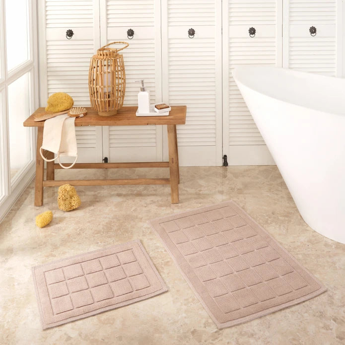 Karaca Home Kelly Quatre Beige Mop Set 200.21.01.0234 -  Bath Mats | مجموعة ممسحة كاراجا هوم كيلي كواتر بيج - ebarza Furniture UAE | Shop Modern Furniture in Abu Dhabi & Dubai - مفروشات ايبازرا في الامارات | تسوق اثاث عصري وديكورات مميزة في دبي وابوظبي