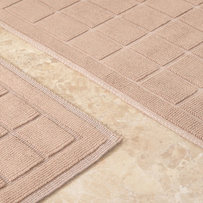 Karaca Home Kelly Quatre Beige Mop Set 200.21.01.0234 -  Bath Mats | مجموعة ممسحة كاراجا هوم كيلي كواتر بيج - ebarza Furniture UAE | Shop Modern Furniture in Abu Dhabi & Dubai - مفروشات ايبازرا في الامارات | تسوق اثاث عصري وديكورات مميزة في دبي وابوظبي