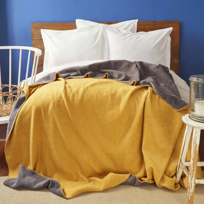 Karaca Nautica Home Jetty Mustard Anthracite Double Sided Single Cotton Blanket 180.01.01.0446 -  Blankets | بطانية كاراجا نوتيكا هوم جيتي خردل أنثراسايت مزدوجة الجوانب من القطن - ebarza Furniture UAE | Shop Modern Furniture in Abu Dhabi & Dubai - مفروشات ايبازرا في الامارات | تسوق اثاث عصري وديكورات مميزة في دبي وابوظبي