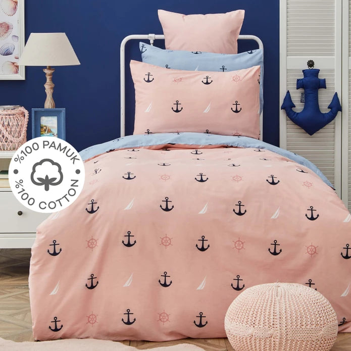 Karaca Nautica Home Kids Anchor 100% Cotton Single Duvet Cover Set 180.01.01.0522 -  Bedding | كاراجا نوتيكا المنزل مرساة للأطفال 100٪ طقم غطاء لحاف مفرد من القطن - ebarza Furniture UAE | Shop Modern Furniture in Abu Dhabi & Dubai - مفروشات ايبازرا في الامارات | تسوق اثاث عصري وديكورات مميزة في دبي وابوظبي