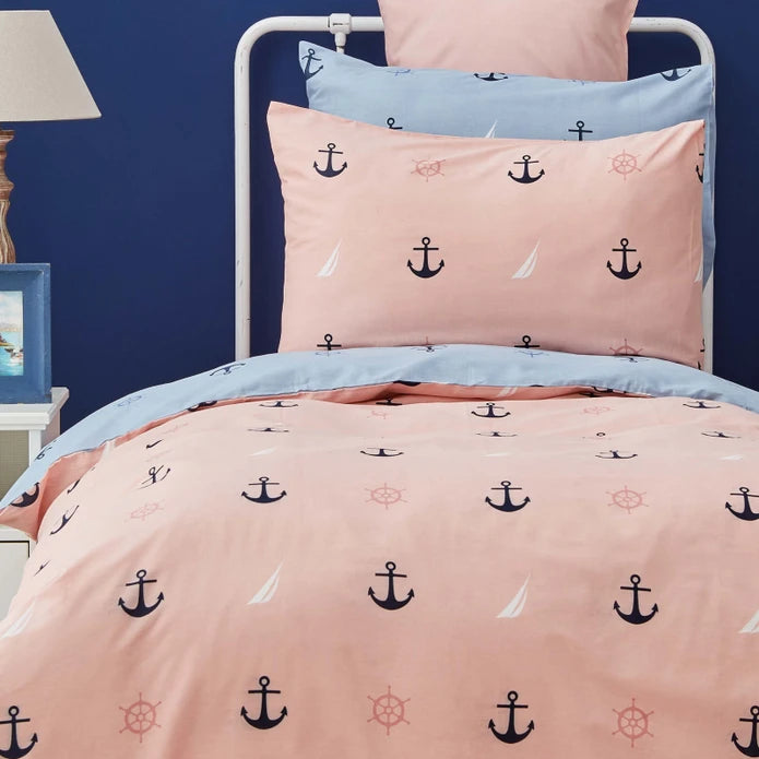 Karaca Nautica Home Kids Anchor 100% Cotton Single Duvet Cover Set 180.01.01.0522 -  Bedding | كاراجا نوتيكا المنزل مرساة للأطفال 100٪ طقم غطاء لحاف مفرد من القطن - ebarza Furniture UAE | Shop Modern Furniture in Abu Dhabi & Dubai - مفروشات ايبازرا في الامارات | تسوق اثاث عصري وديكورات مميزة في دبي وابوظبي