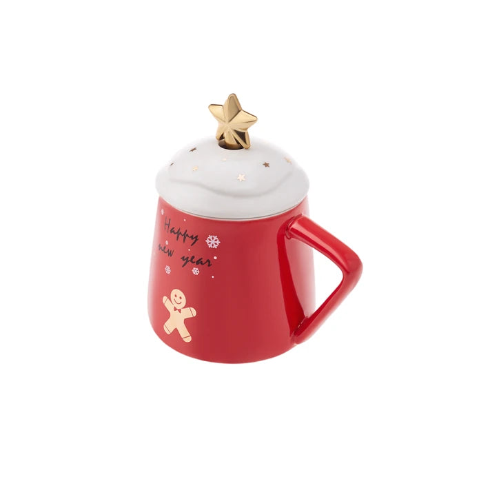 Karaca New Year Star Red Mug 360 ml 153.03.06.8474 -  Mugs | كاراجا نيو يير ستار ريد مج 360 مل - ebarza Furniture UAE | Shop Modern Furniture in Abu Dhabi & Dubai - مفروشات ايبازرا في الامارات | تسوق اثاث عصري وديكورات مميزة في دبي وابوظبي