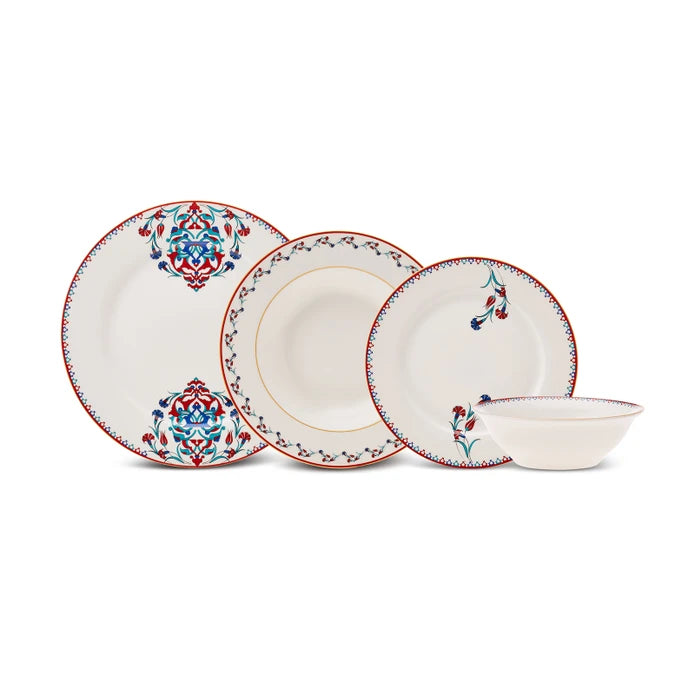 Karaca Nakkaş 24 Pcs Porcelain Dinnerware Set for 6 Persons 153.03.06.9241 -  Dinnerware Sets | طقم أواني عشاء بورسلين 24 قطعة من أراكا ناكاس لـ 6 أشخاص - ebarza Furniture UAE | Shop Modern Furniture in Abu Dhabi & Dubai - مفروشات ايبازرا في الامارات | تسوق اثاث عصري وديكورات مميزة في دبي وابوظبي