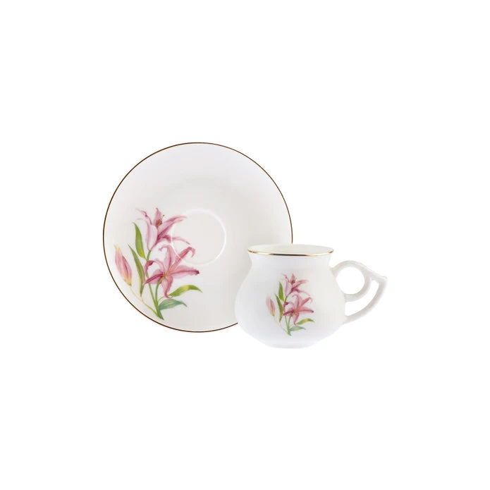 Karaca Botanic Set of 6 Coffee Cups 80 ml 153.03.06.9949 -  Coffee Sets | طقم 6 فناجين قهوة من كاراجا بوتانيك 80 مل - ebarza Furniture UAE | Shop Modern Furniture in Abu Dhabi & Dubai - مفروشات ايبازرا في الامارات | تسوق اثاث عصري وديكورات مميزة في دبي وابوظبي