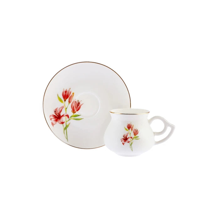 Karaca Botanic Set of 6 Coffee Cups 80 ml 153.03.06.9949 -  Coffee Sets | طقم 6 فناجين قهوة من كاراجا بوتانيك 80 مل - ebarza Furniture UAE | Shop Modern Furniture in Abu Dhabi & Dubai - مفروشات ايبازرا في الامارات | تسوق اثاث عصري وديكورات مميزة في دبي وابوظبي