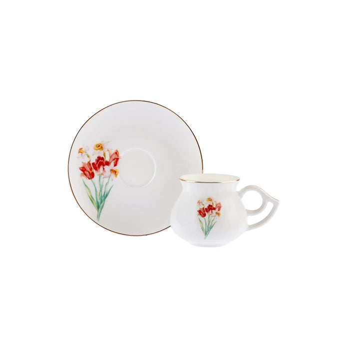 Karaca Botanic Set of 6 Coffee Cups 80 ml 153.03.06.9949 -  Coffee Sets | طقم 6 فناجين قهوة من كاراجا بوتانيك 80 مل - ebarza Furniture UAE | Shop Modern Furniture in Abu Dhabi & Dubai - مفروشات ايبازرا في الامارات | تسوق اثاث عصري وديكورات مميزة في دبي وابوظبي