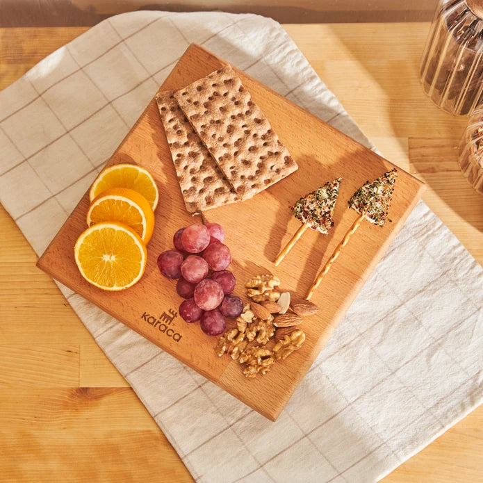 Karaca Urban wood Rotating Serving Board Square 153.03.09.0124 -  Trays | لوح تقديم دوار من خشب كاراجا أوربان مربع - ebarza Furniture UAE | Shop Modern Furniture in Abu Dhabi & Dubai - مفروشات ايبازرا في الامارات | تسوق اثاث عصري وديكورات مميزة في دبي وابوظبي