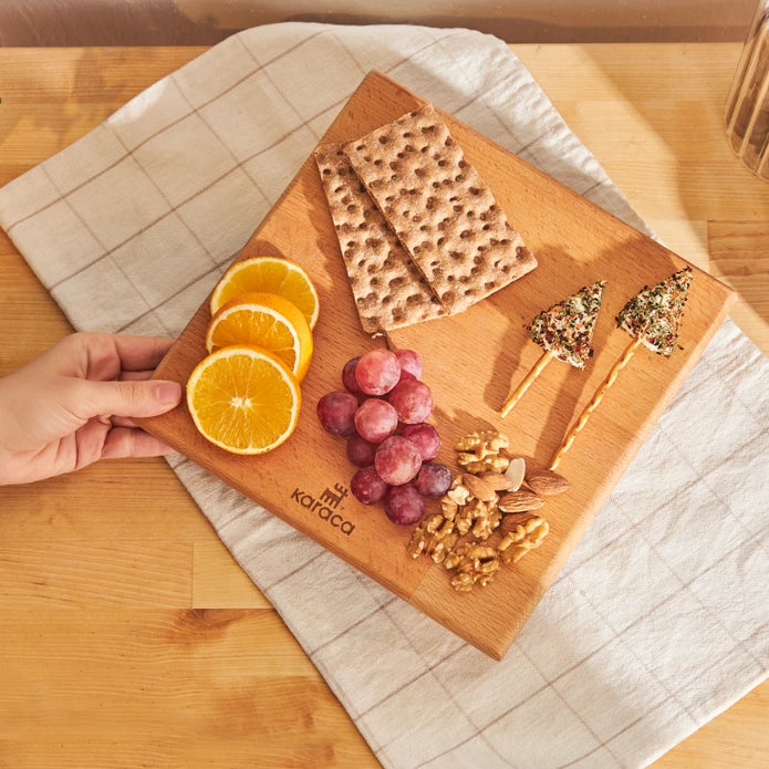 Karaca Urban wood Rotating Serving Board Square 153.03.09.0124 -  Trays | لوح تقديم دوار من خشب كاراجا أوربان مربع - ebarza Furniture UAE | Shop Modern Furniture in Abu Dhabi & Dubai - مفروشات ايبازرا في الامارات | تسوق اثاث عصري وديكورات مميزة في دبي وابوظبي