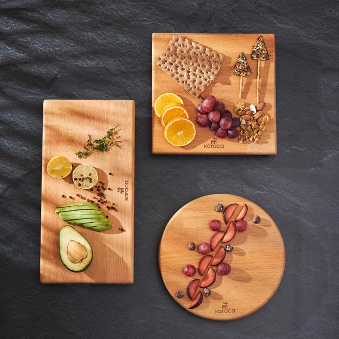 Karaca Urban wood Rotating Serving Board Square 153.03.09.0124 -  Trays | لوح تقديم دوار من خشب كاراجا أوربان مربع - ebarza Furniture UAE | Shop Modern Furniture in Abu Dhabi & Dubai - مفروشات ايبازرا في الامارات | تسوق اثاث عصري وديكورات مميزة في دبي وابوظبي