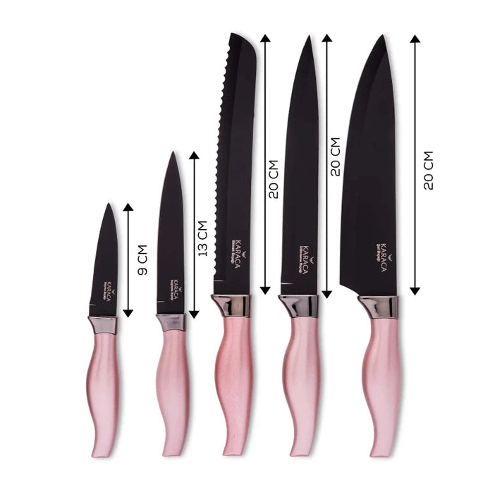 Rosegold 6 Piece Knife Set 153.03.07.4567 -  Kitchen Knives - ebarza Furniture UAE | Shop Modern Furniture in Abu Dhabi & Dubai - مفروشات ايبازرا في الامارات | تسوق اثاث عصري وديكورات مميزة في دبي وابوظبي