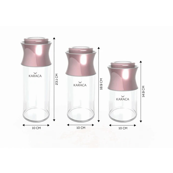 Rosegold 3 Piece Jar Set L / M / S 12610010022 153.03.07.4648 -  Spice Sets - ebarza Furniture UAE | Shop Modern Furniture in Abu Dhabi & Dubai - مفروشات ايبازرا في الامارات | تسوق اثاث عصري وديكورات مميزة في دبي وابوظبي