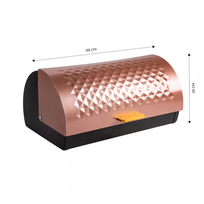 Rosegold Bread Box 39X28X19 Cm 153.03.07.7731 -  Bread Boxes | صندوق خبز روزجولد 39*28*19 سم - ebarza Furniture UAE | Shop Modern Furniture in Abu Dhabi & Dubai - مفروشات ايبازرا في الامارات | تسوق اثاث عصري وديكورات مميزة في دبي وابوظبي