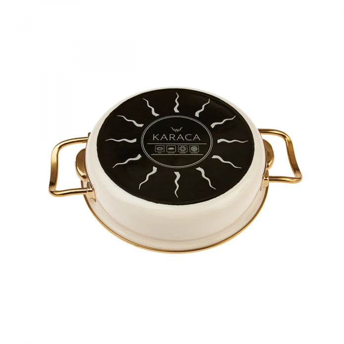 Karaca Retro Enamel 2-Cream Cooking Pot Set 153.03.08.0540 -  Cookware Sets - ebarza Furniture UAE | Shop Modern Furniture in Abu Dhabi & Dubai - مفروشات ايبازرا في الامارات | تسوق اثاث عصري وديكورات مميزة في دبي وابوظبي