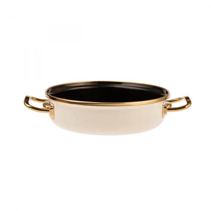 Karaca Retro Enamel 2-Cream Cooking Pot Set 153.03.08.0540 -  Cookware Sets - ebarza Furniture UAE | Shop Modern Furniture in Abu Dhabi & Dubai - مفروشات ايبازرا في الامارات | تسوق اثاث عصري وديكورات مميزة في دبي وابوظبي