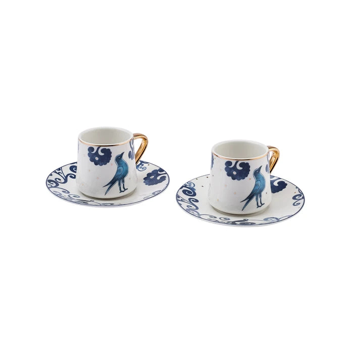 Karaca Passora Set Of 2 Coffee Cups 153.03.06.2191 -  Coffee Sets | طقم 2 فناجين قهوة كاراجا باسورا - ebarza Furniture UAE | Shop Modern Furniture in Abu Dhabi & Dubai - مفروشات ايبازرا في الامارات | تسوق اثاث عصري وديكورات مميزة في دبي وابوظبي