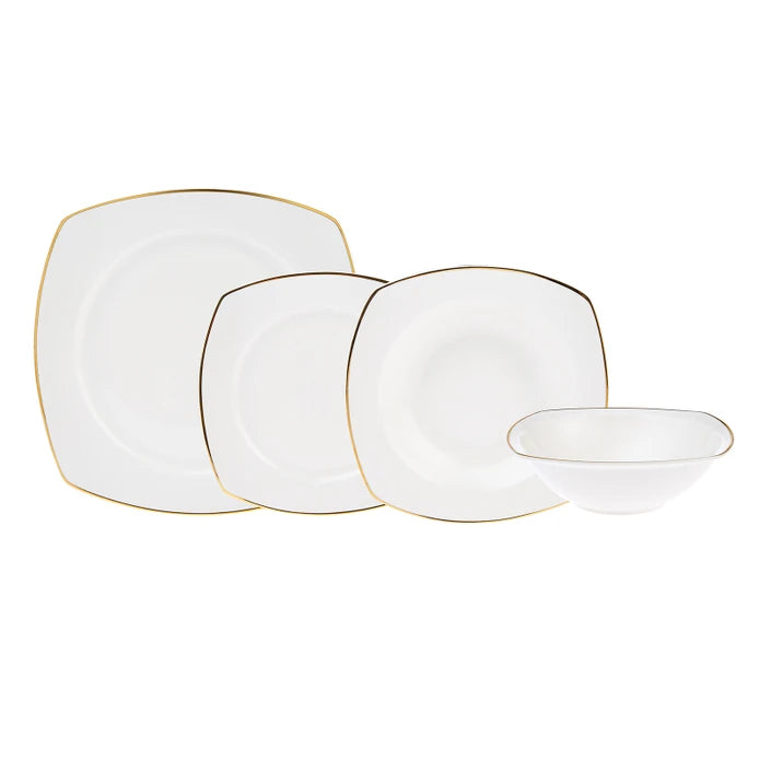 Karaca Adelia 24 Pieces 6 Person Porcelain Gold Half Square Dinnerware 153.03.06.5066 -  Dinnerware Sets | كاراجا اديليا 24 قطعة 6 اشخاص بورسلين ذهبي نصف مربع - ebarza Furniture UAE | Shop Modern Furniture in Abu Dhabi & Dubai - مفروشات ايبازرا في الامارات | تسوق اثاث عصري وديكورات مميزة في دبي وابوظبي