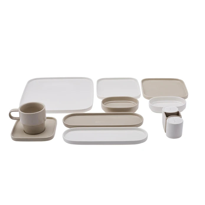 Karaca Cubique Gray 35 Pieces 6 Person Porcelain Breakfast/Serving Set Square 153.03.08.1859 -  Dinnerware Sets | كاراجا كوبيك جراي 35 قطعة 6 أفراد بورسلين إفطار / مجموعة تقديم مربعة - ebarza Furniture UAE | Shop Modern Furniture in Abu Dhabi & Dubai - مفروشات ايبازرا في الامارات | تسوق اثاث عصري وديكورات مميزة في دبي وابوظبي