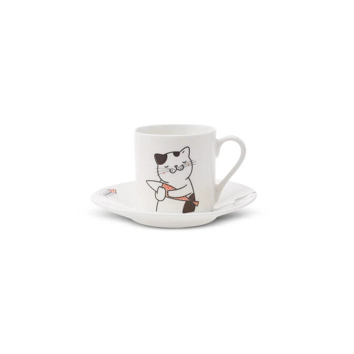 Karaca Cat Set of 6 Coffee Cups 80 ml 153.03.06.8115 -  Coffee Sets | طقم 6 فناجين قهوة كاراجا كات 80 مل - ebarza Furniture UAE | Shop Modern Furniture in Abu Dhabi & Dubai - مفروشات ايبازرا في الامارات | تسوق اثاث عصري وديكورات مميزة في دبي وابوظبي