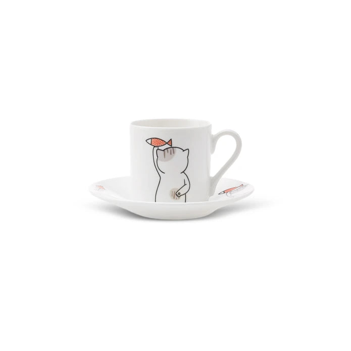 Karaca Cat Set of 6 Coffee Cups 80 ml 153.03.06.8115 -  Coffee Sets | طقم 6 فناجين قهوة كاراجا كات 80 مل - ebarza Furniture UAE | Shop Modern Furniture in Abu Dhabi & Dubai - مفروشات ايبازرا في الامارات | تسوق اثاث عصري وديكورات مميزة في دبي وابوظبي