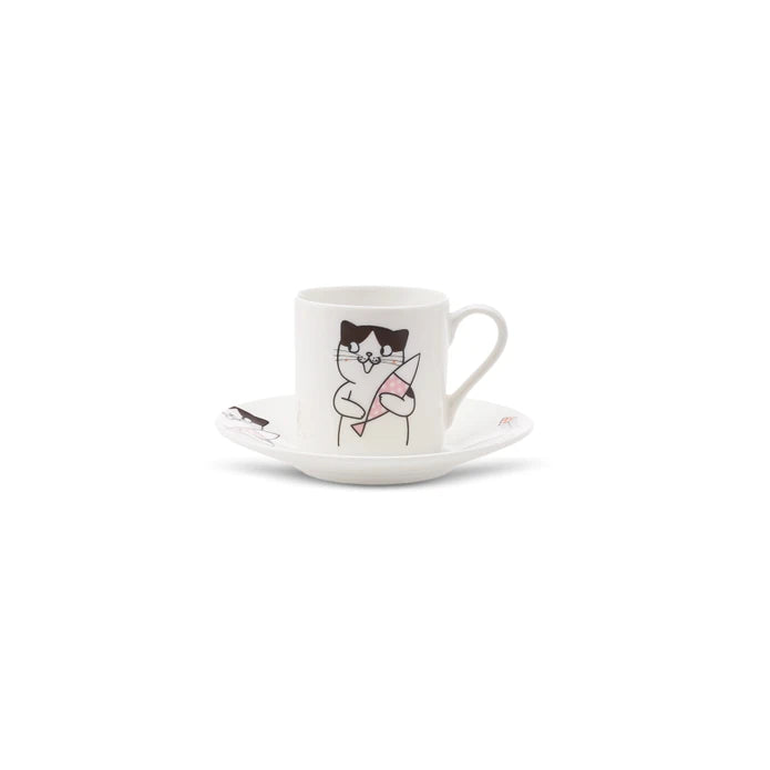 Karaca Cat Set of 6 Coffee Cups 80 ml 153.03.06.8115 -  Coffee Sets | طقم 6 فناجين قهوة كاراجا كات 80 مل - ebarza Furniture UAE | Shop Modern Furniture in Abu Dhabi & Dubai - مفروشات ايبازرا في الامارات | تسوق اثاث عصري وديكورات مميزة في دبي وابوظبي