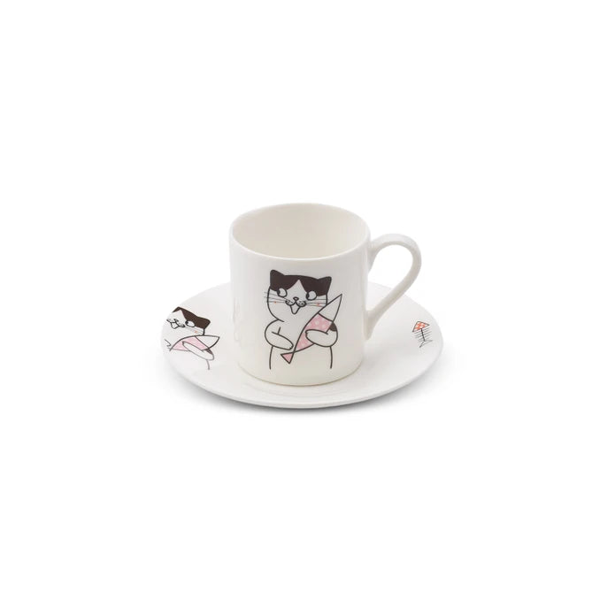 Karaca Cat Set of 6 Coffee Cups 80 ml 153.03.06.8115 -  Coffee Sets | طقم 6 فناجين قهوة كاراجا كات 80 مل - ebarza Furniture UAE | Shop Modern Furniture in Abu Dhabi & Dubai - مفروشات ايبازرا في الامارات | تسوق اثاث عصري وديكورات مميزة في دبي وابوظبي