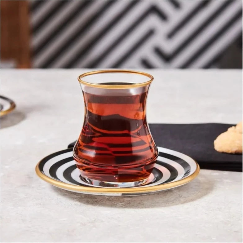 Karaca Enjoy 6 Person Tea Set 153.03.06.8787 -  Tea Sets | كاراجا استمتع بطقم شاي 6 أفراد - ebarza Furniture UAE | Shop Modern Furniture in Abu Dhabi & Dubai - مفروشات ايبازرا في الامارات | تسوق اثاث عصري وديكورات مميزة في دبي وابوظبي